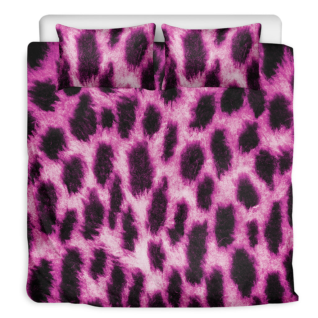 Hot Purple And Black Cheetah Print Duvet Cover Bedding Set