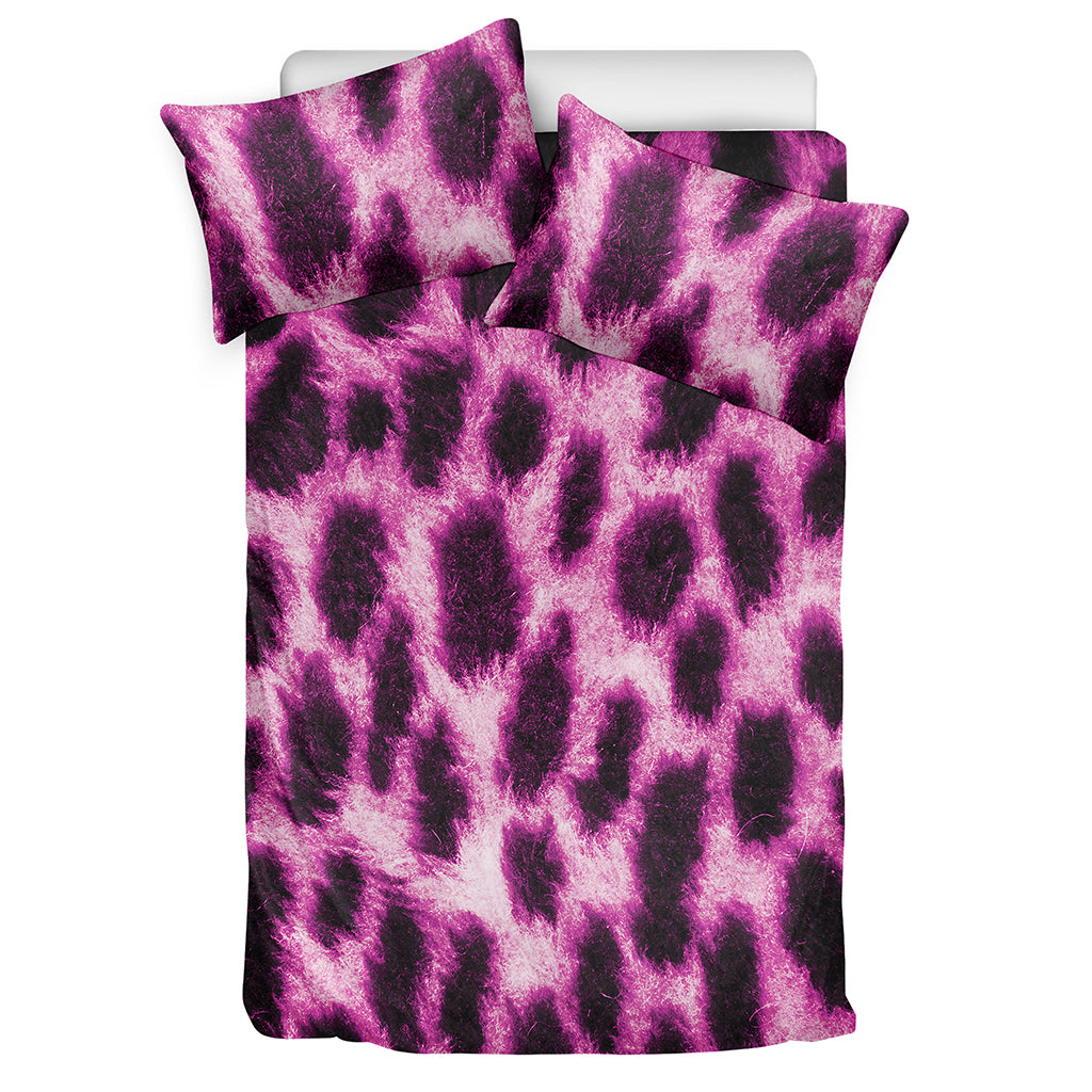 Hot Purple And Black Cheetah Print Duvet Cover Bedding Set