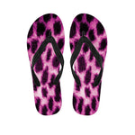 Hot Purple And Black Cheetah Print Flip Flops