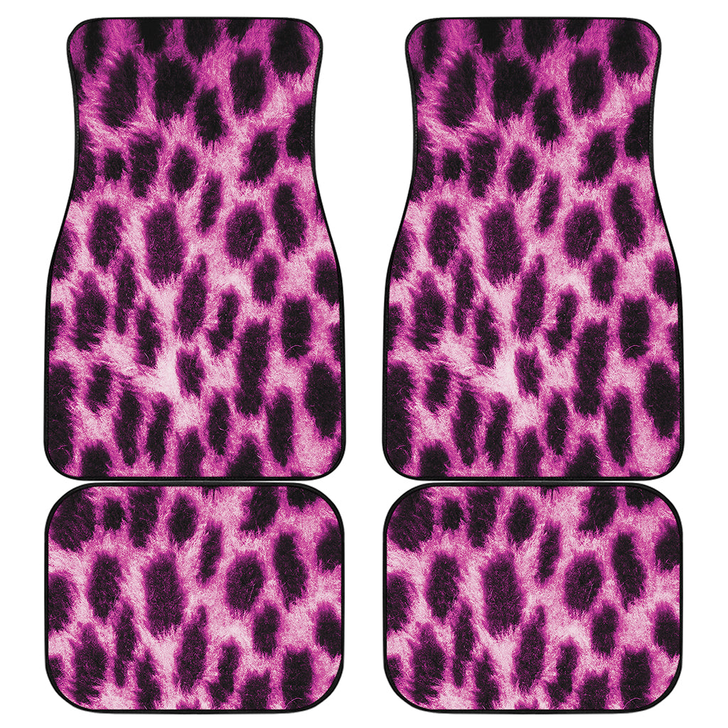 Hot Purple And Black Cheetah Print Front and Back Car Floor Mats