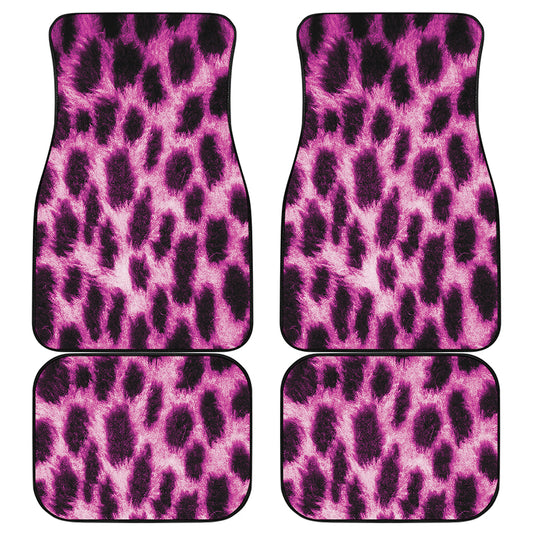 Hot Purple And Black Cheetah Print Front and Back Car Floor Mats