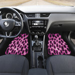 Hot Purple And Black Cheetah Print Front and Back Car Floor Mats