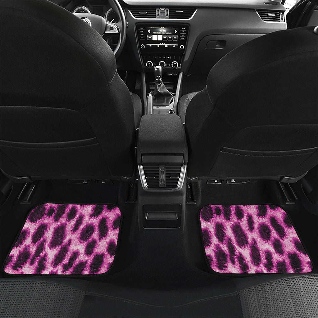 Hot Purple And Black Cheetah Print Front and Back Car Floor Mats