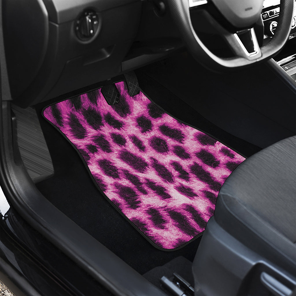 Hot Purple And Black Cheetah Print Front and Back Car Floor Mats