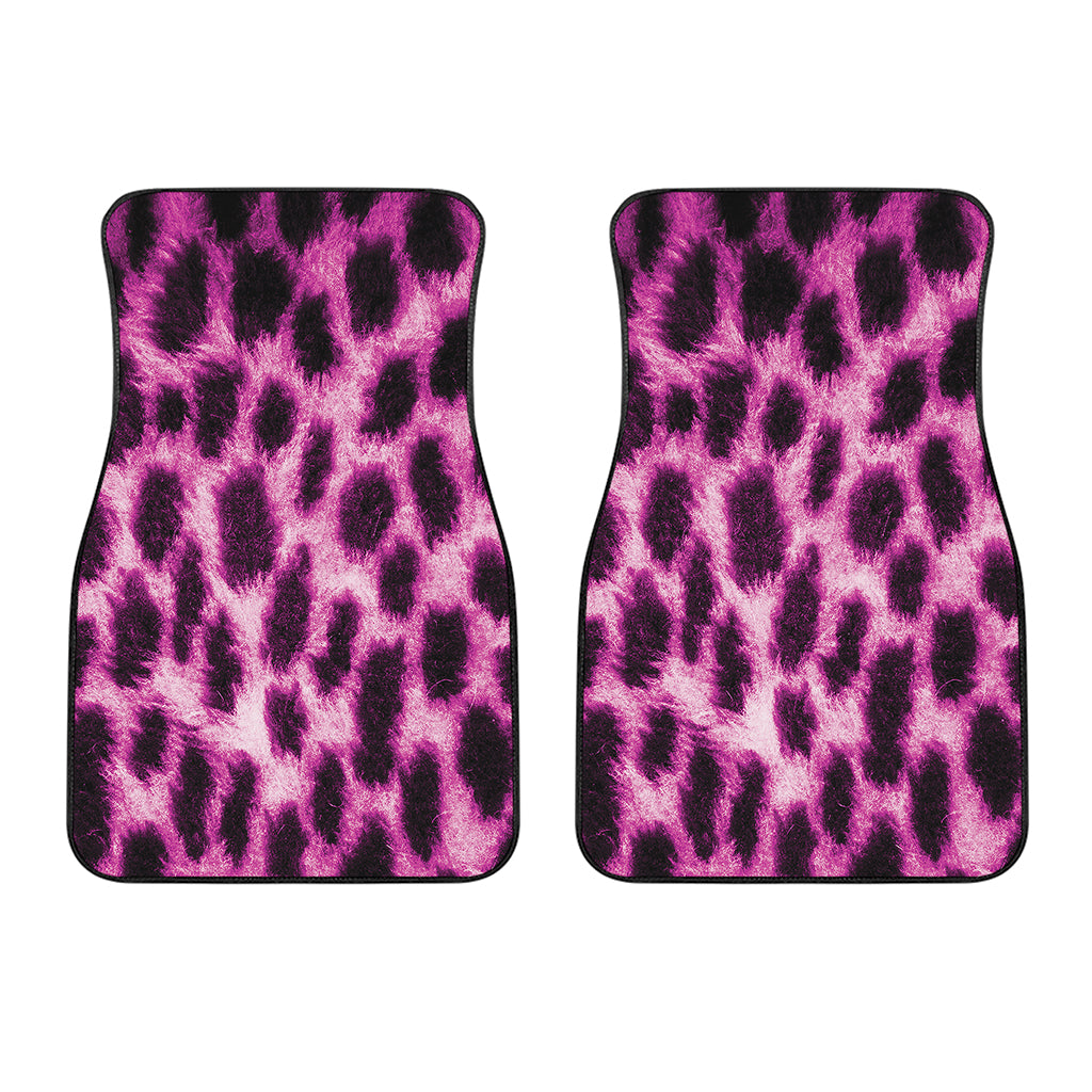 Hot Purple And Black Cheetah Print Front Car Floor Mats