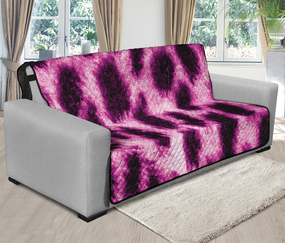 Hot Purple And Black Cheetah Print Futon Protector