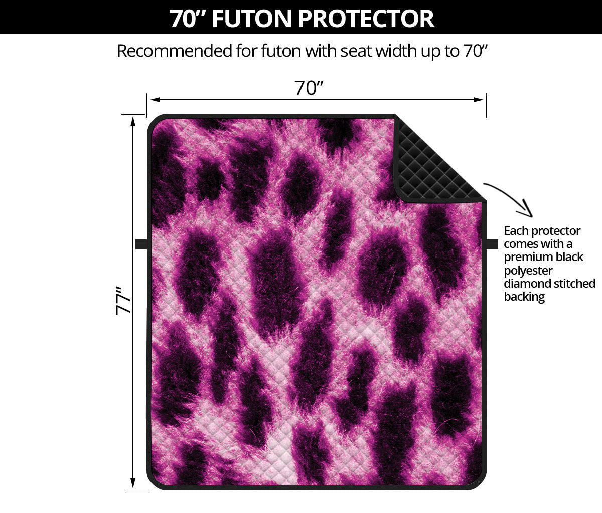 Hot Purple And Black Cheetah Print Futon Protector