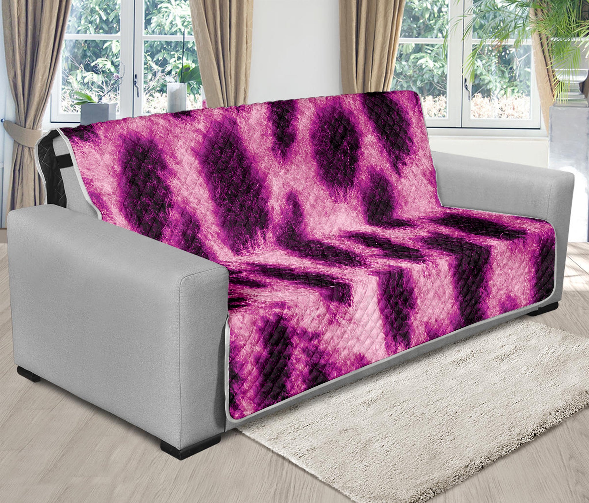 Hot Purple And Black Cheetah Print Futon Protector