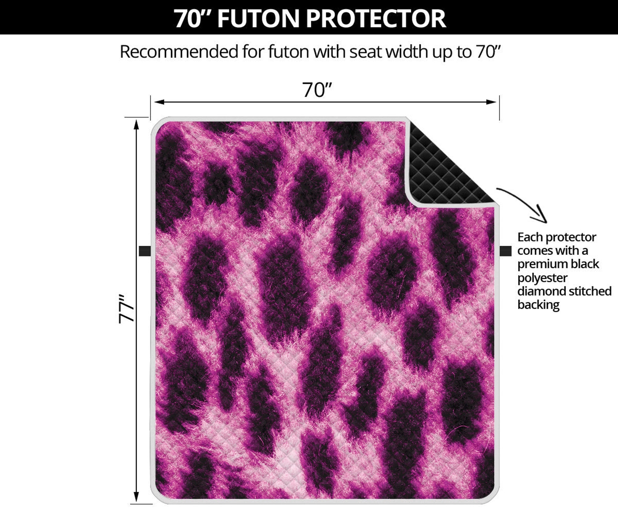 Hot Purple And Black Cheetah Print Futon Protector