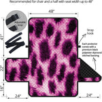 Hot Purple And Black Cheetah Print Half Sofa Protector