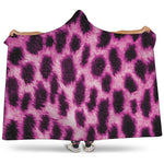 Hot Purple And Black Cheetah Print Hooded Blanket