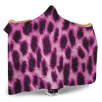 Hot Purple And Black Cheetah Print Hooded Blanket