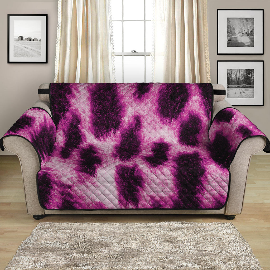 Hot Purple And Black Cheetah Print Loveseat Protector