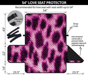 Hot Purple And Black Cheetah Print Loveseat Protector