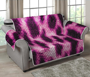 Hot Purple And Black Cheetah Print Loveseat Protector