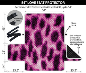 Hot Purple And Black Cheetah Print Loveseat Protector