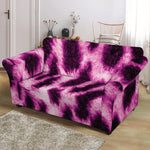 Hot Purple And Black Cheetah Print Loveseat Slipcover