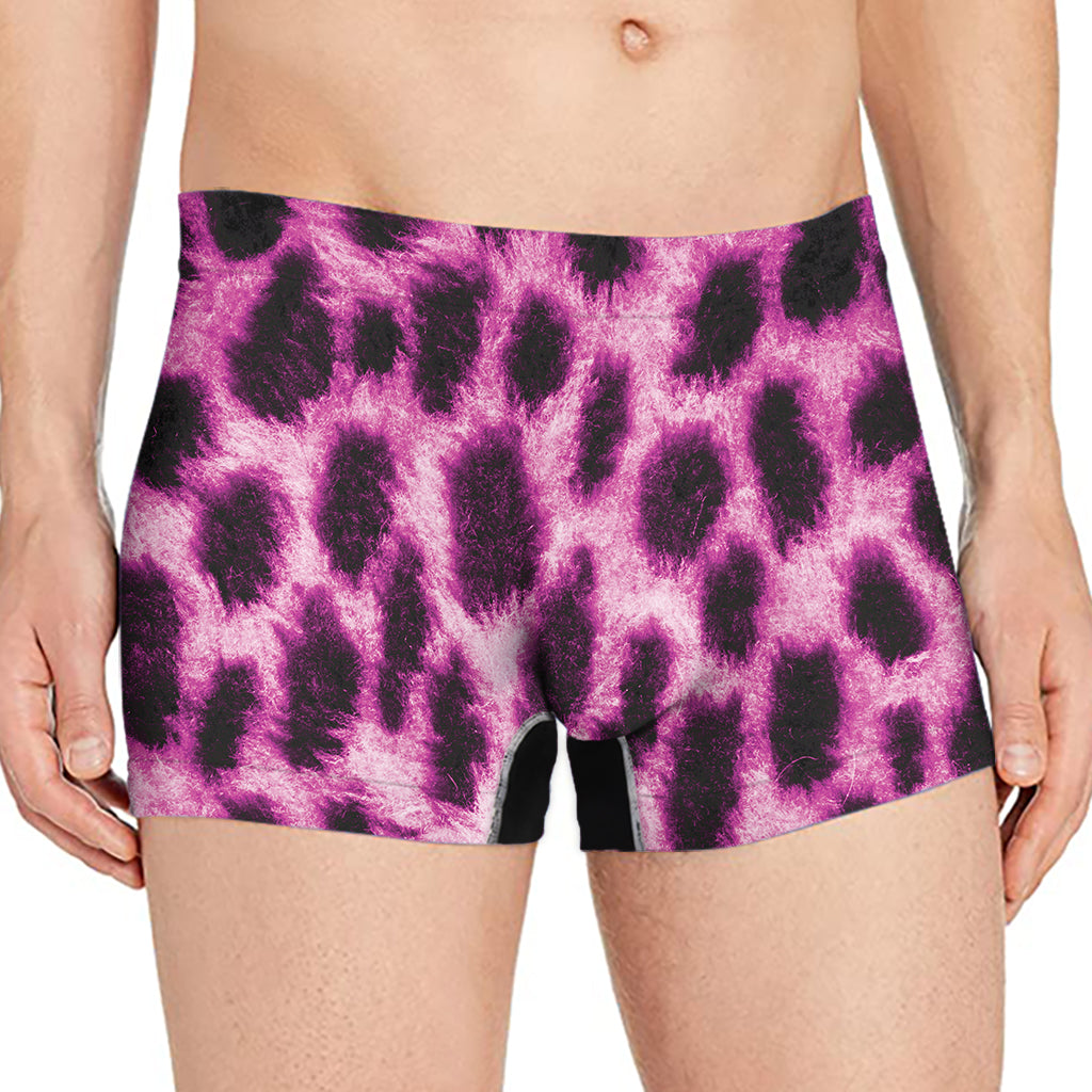 Hot Purple And Black Cheetah Print Men's Boxer Briefs