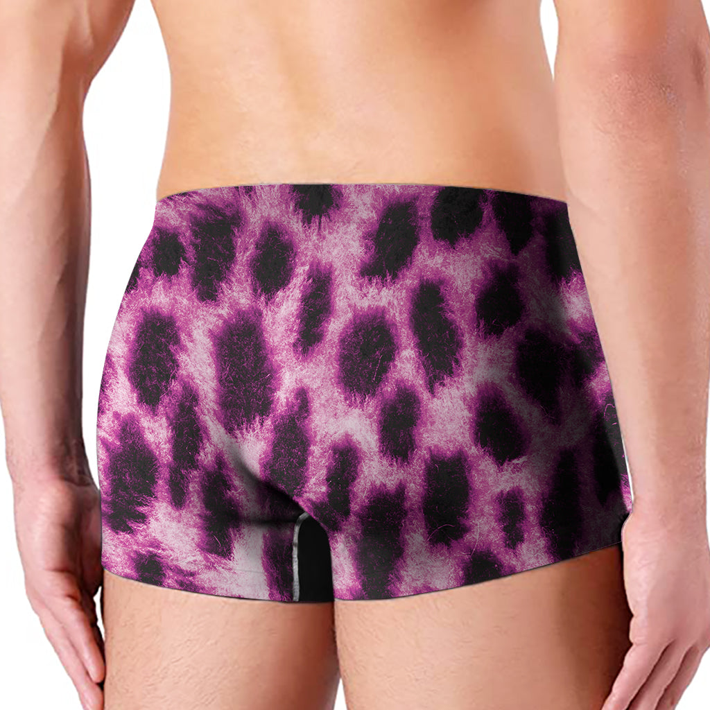 Hot Purple And Black Cheetah Print Men's Boxer Briefs