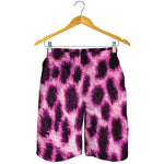 Hot Purple And Black Cheetah Print Men's Shorts