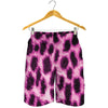 Hot Purple And Black Cheetah Print Men's Shorts