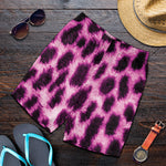 Hot Purple And Black Cheetah Print Men's Shorts