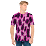 Hot Purple And Black Cheetah Print Men's T-Shirt