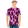 Hot Purple And Black Cheetah Print Men's T-Shirt