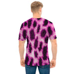 Hot Purple And Black Cheetah Print Men's T-Shirt