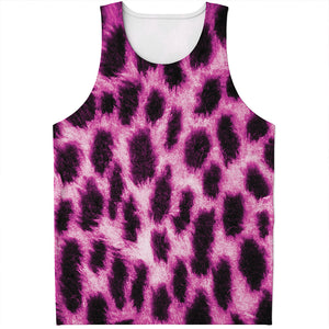 Hot Purple And Black Cheetah Print Men's Tank Top