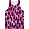 Hot Purple And Black Cheetah Print Men's Tank Top