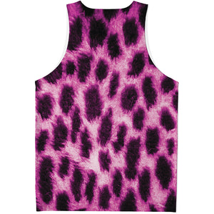 Hot Purple And Black Cheetah Print Men's Tank Top