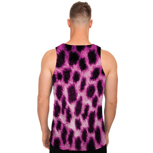 Hot Purple And Black Cheetah Print Men's Tank Top