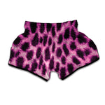 Hot Purple And Black Cheetah Print Muay Thai Boxing Shorts