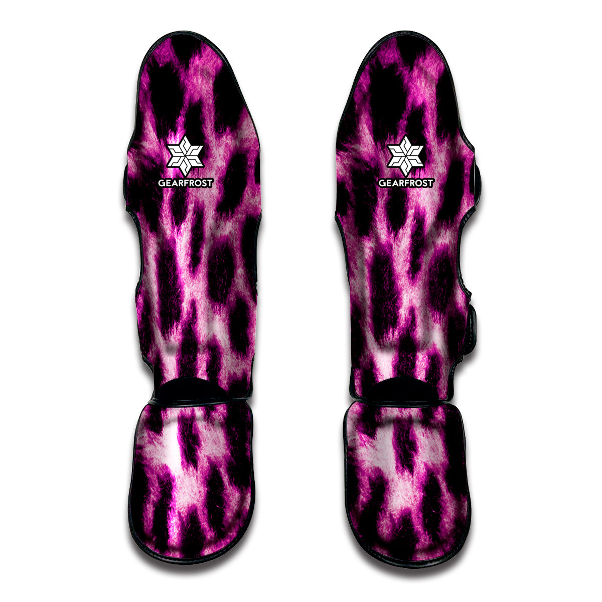 Hot Purple And Black Cheetah Print Muay Thai Shin Guard