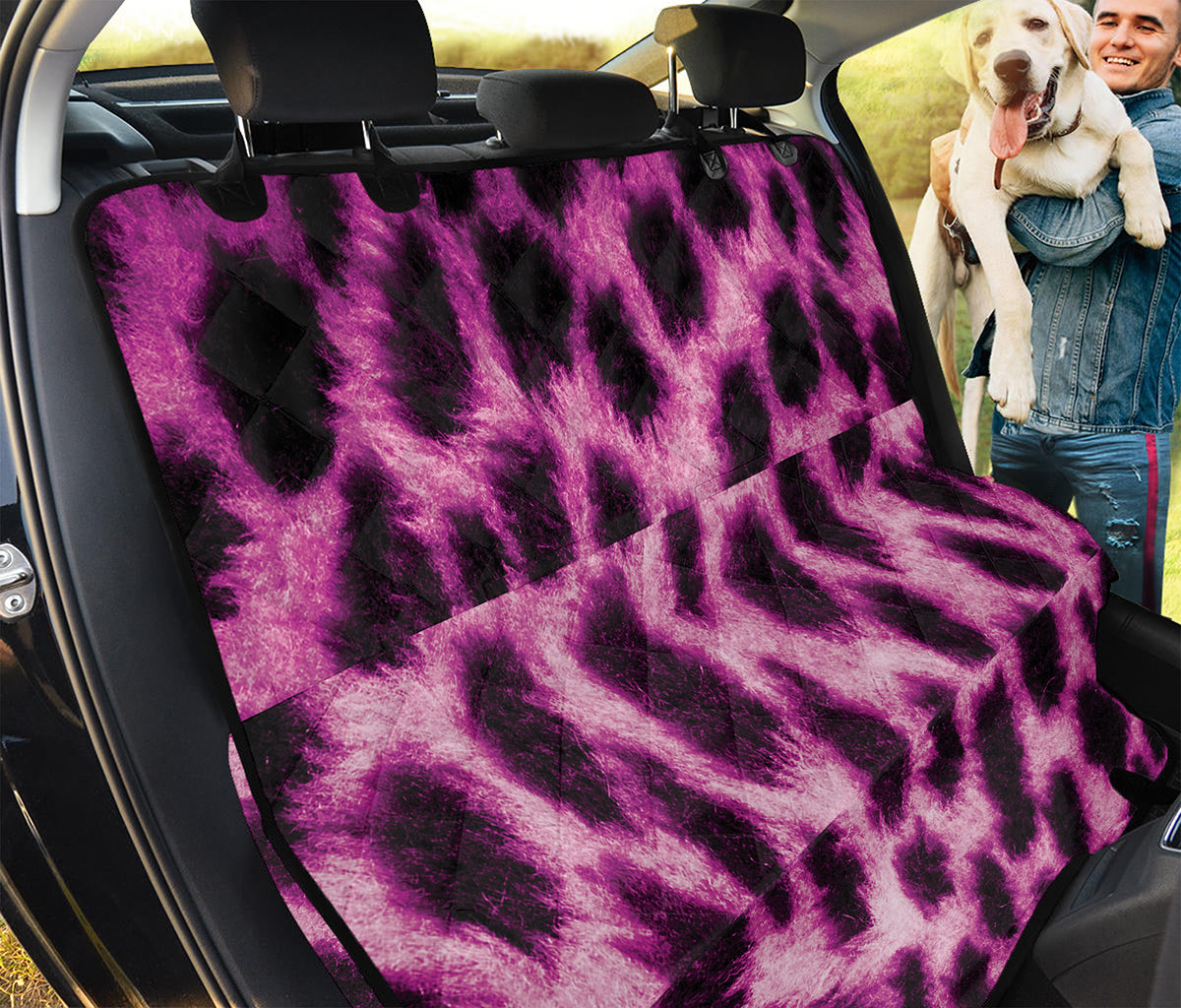 Hot Purple And Black Cheetah Print Pet Car Back Seat Cover