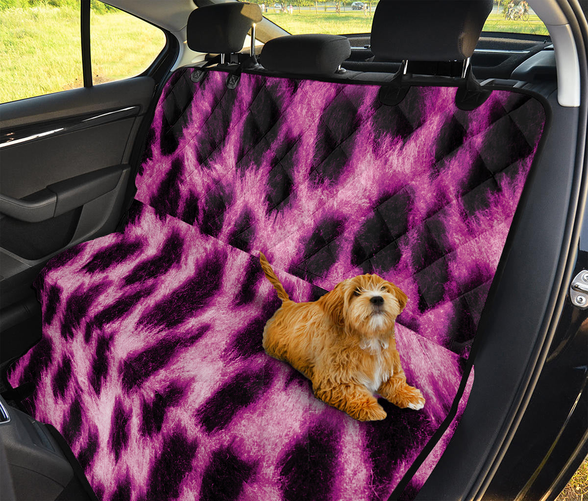 Hot Purple And Black Cheetah Print Pet Car Back Seat Cover