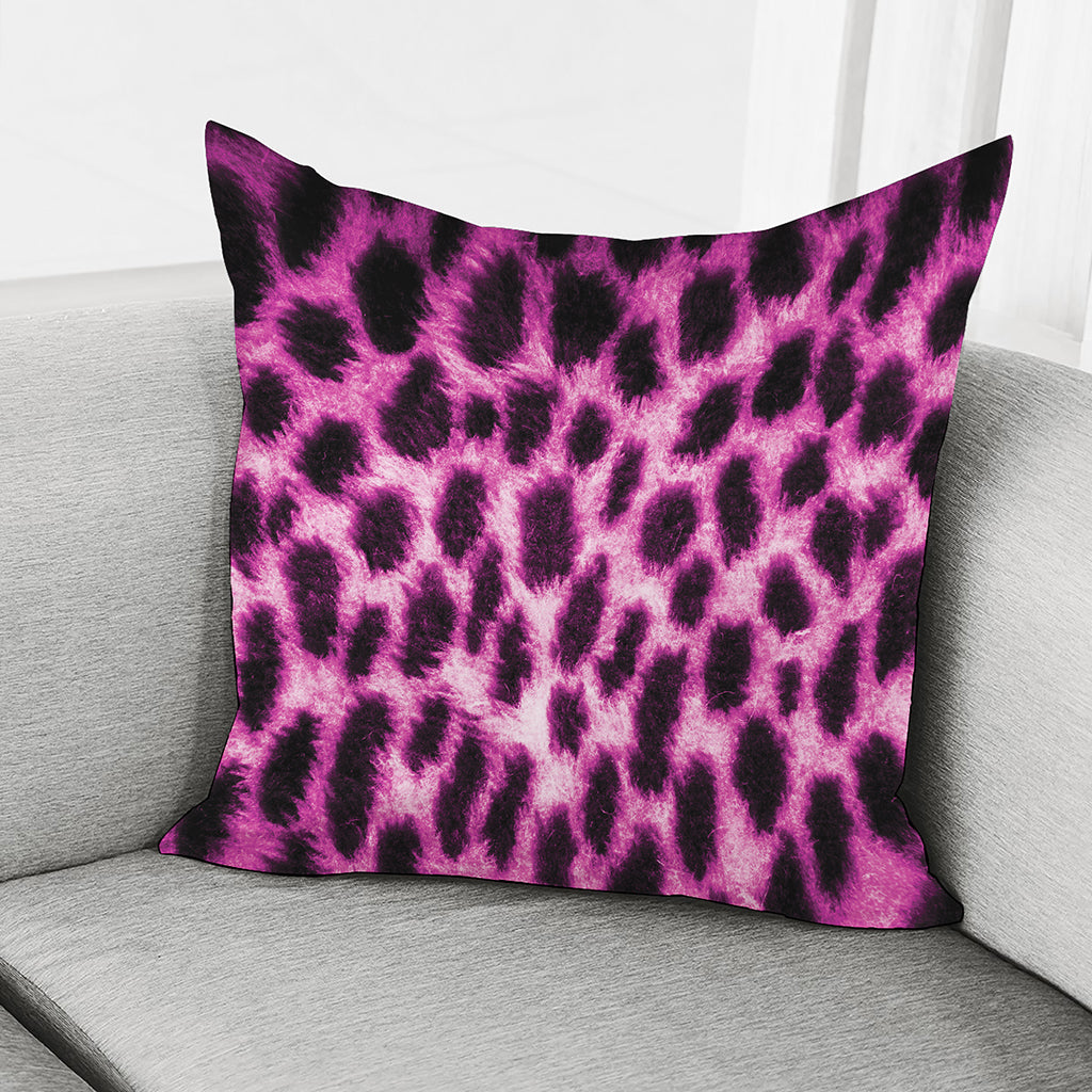 Hot Purple And Black Cheetah Print Pillow Cover