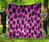 Hot Purple And Black Cheetah Print Quilt