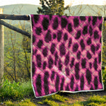 Hot Purple And Black Cheetah Print Quilt