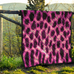 Hot Purple And Black Cheetah Print Quilt