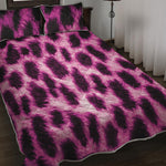 Hot Purple And Black Cheetah Print Quilt Bed Set