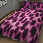 Hot Purple And Black Cheetah Print Quilt Bed Set