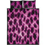 Hot Purple And Black Cheetah Print Quilt Bed Set