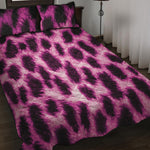 Hot Purple And Black Cheetah Print Quilt Bed Set