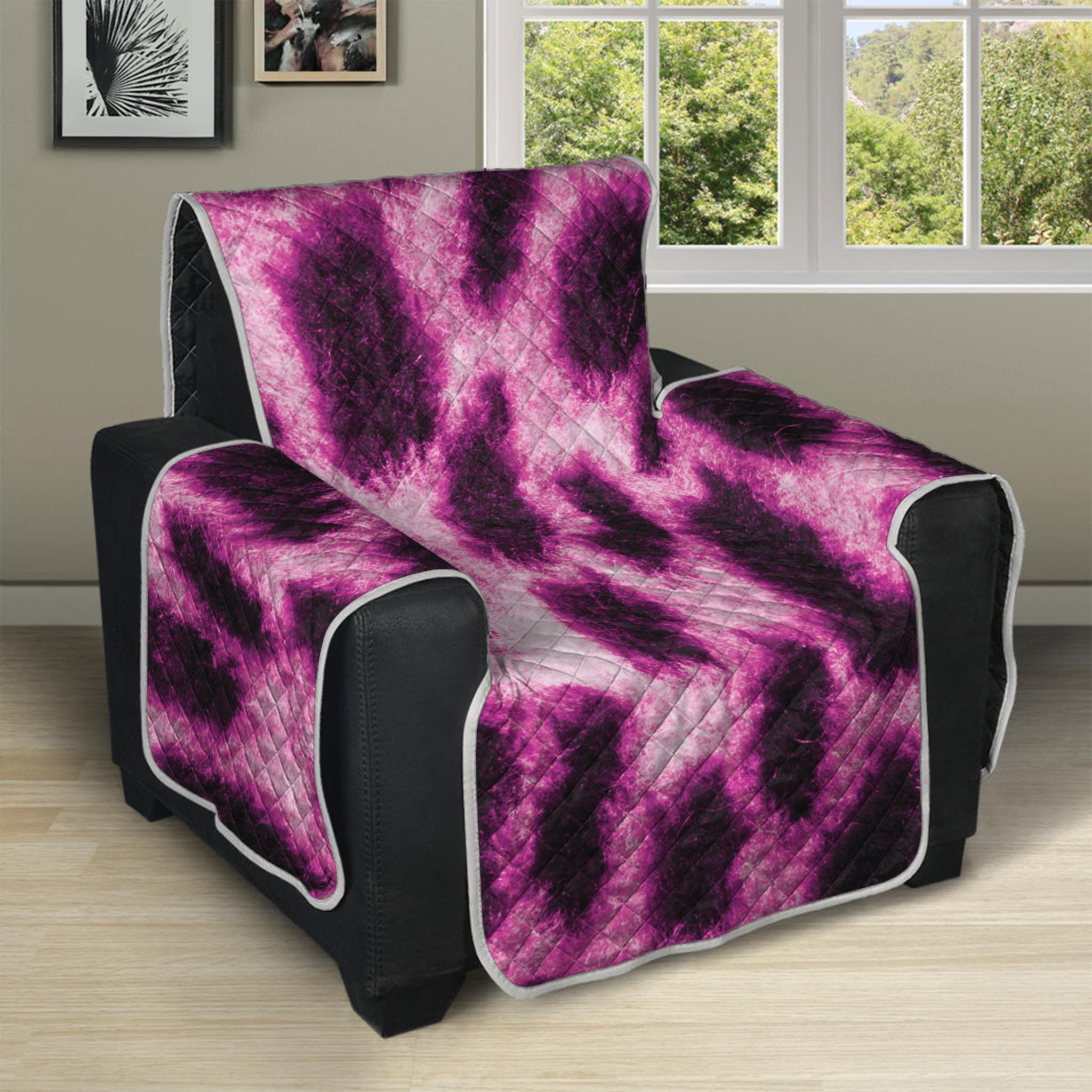 Hot Purple And Black Cheetah Print Recliner Protector