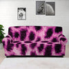 Hot Purple And Black Cheetah Print Sofa Cover