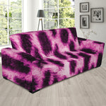 Hot Purple And Black Cheetah Print Sofa Slipcover