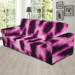 Hot Purple And Black Cheetah Print Sofa Slipcover