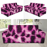 Hot Purple And Black Cheetah Print Sofa Slipcover